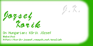 jozsef korik business card